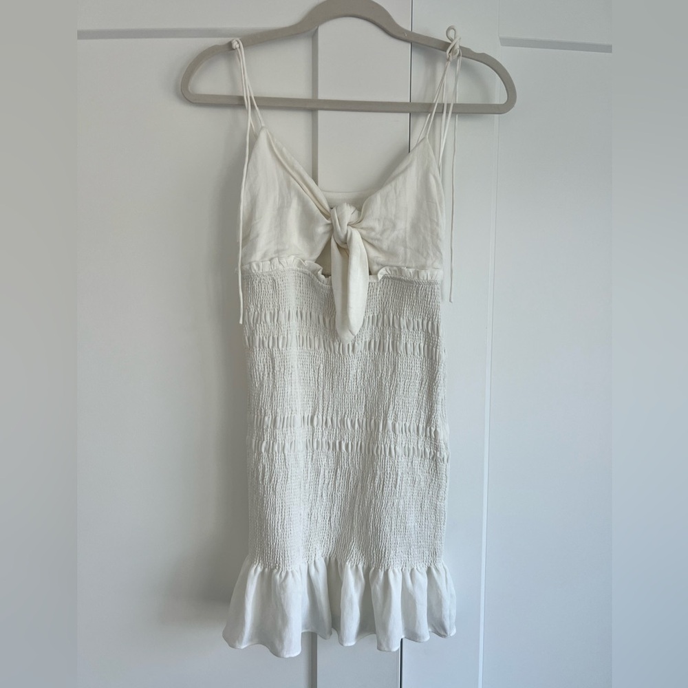 White linen beach dress